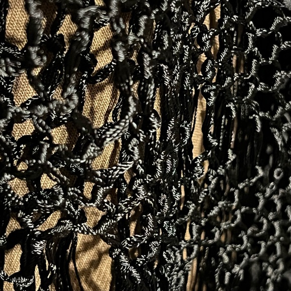 Floral Embroidered Black Scarf - Picture 6 of 14